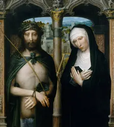 Christ Crowned with Thorns (Ecce Homo), and the Mourning Virgin, ca. 1530-40. Creator: Adriaen Isenbrandt