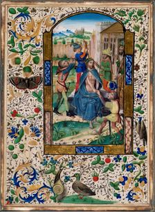 Christ Crowned with Thorns - One of four Illuminated pages from a Book of Hours, c1430-1450. Creator: Unknown