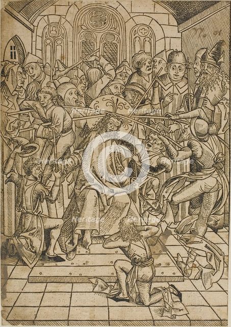 Christ Crowned with Thorns, page 72 from the Treasury (Schatzbehalter), 1491. Creator: Michael Wolgemut.