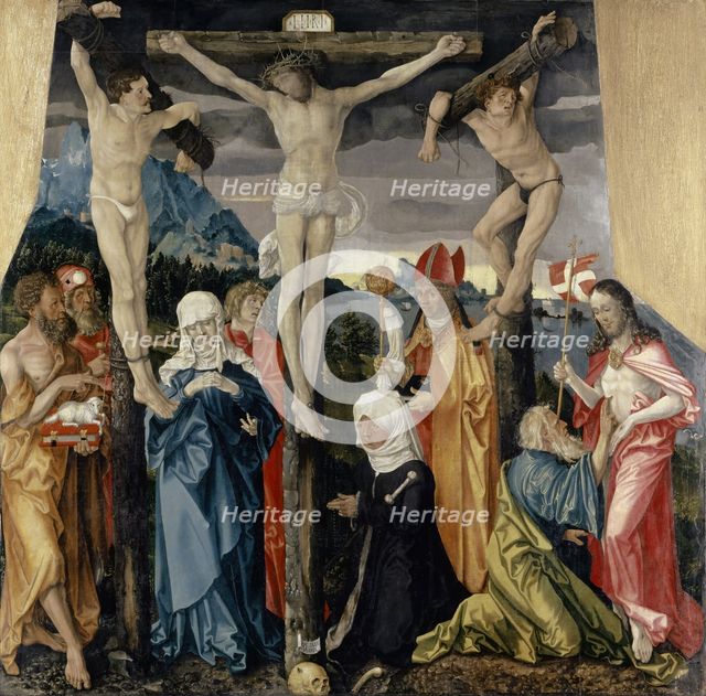 Christ Crucified with the Thieves, Saints, and a Female Donor, 1512. Creator: Hans Baldung.