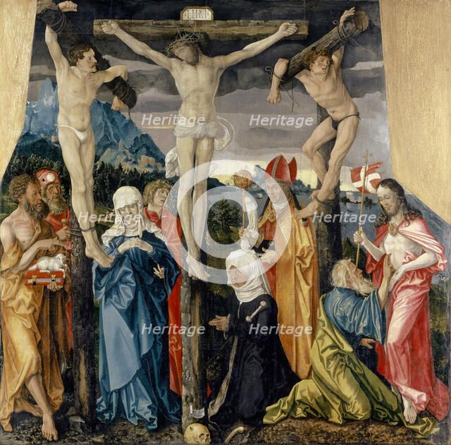 Christ Crucified with the Thieves, Saints and a Female Donor , 1512. Creator: Baldung (Baldung Grien), Hans (1484-1545).