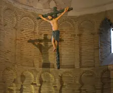 Christ crucified, Cristo de la Luz Shrine, Toledo, Castile-La Mancha, Spain, 2022. Creator: LTL