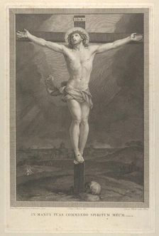 Christ crucified on the cross, a skull at the base, ca. 1770-1803. Creator: Giovanni Volpato