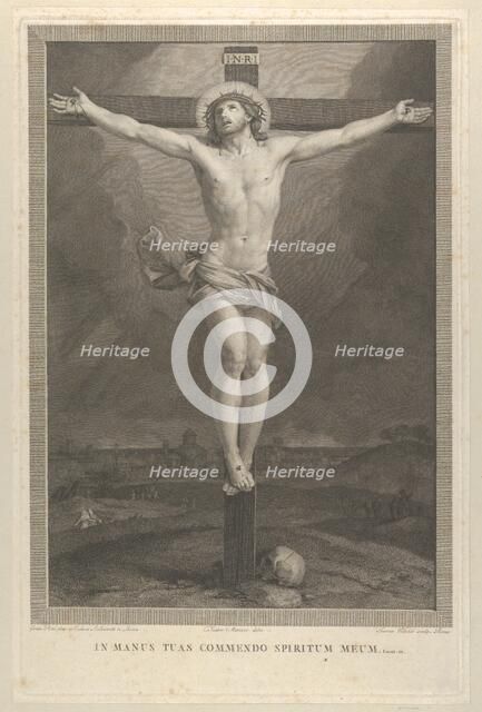 Christ crucified on the cross, a skull at the base, ca. 1770-1803. Creator: Giovanni Volpato.