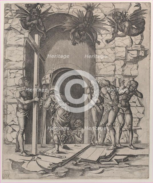 Christ descending into Limbo, 1566. Creator: Mario Cartaro.