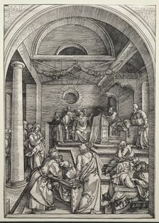 Christ Disputing with Doctors, c. 1503-1504. Creator: Albrecht Dürer (German, 1471-1528)