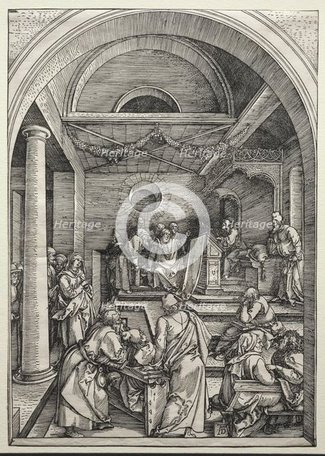 Christ Disputing with Doctors, c. 1503-1504. Creator: Albrecht Dürer (German, 1471-1528).