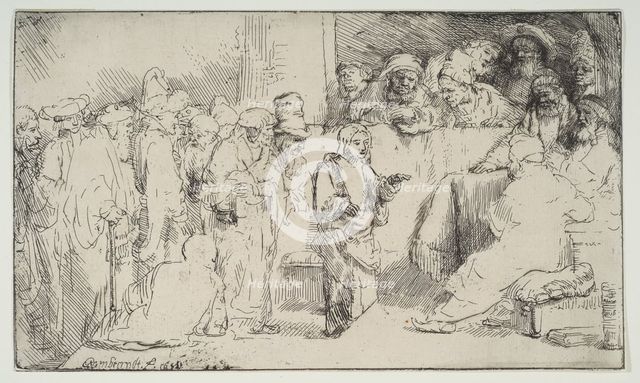 Christ Disputing with the Doctors; a sketch, 1652. Creator: Rembrandt Harmensz van Rijn.