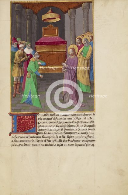 Christ Disputing with the Pharisees and Sadducees in the Temple, about 1480-1490. Creators: Master of Guillaume Lambert, Workshop of Master of Guillaume Lambert.
