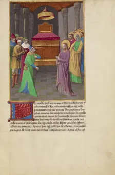 Christ Disputing with the Pharisees and Sadducees in the Temple, about 1480-1490. Creators: Master of Guillaume Lambert, Workshop of Master of Guillaume Lambert