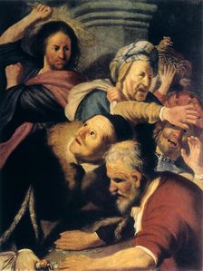 Christ Drives the Money-Changers from the Temple 1626. Artist: Rembrandt Harmensz van Rijn