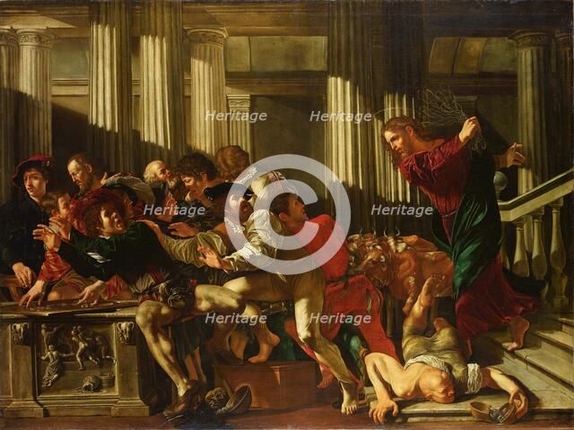 Christ Driving the Money Changers from the Temple, 1610. Creator: Boneri (Cecco del Caravaggio), Francesco (um 1589-um 1620).