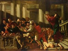 Christ Driving the Money Changers from the Temple, 1610. Creator: Boneri (Cecco del Caravaggio), Francesco (um 1589-um 1620)