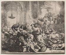 Christ Driving the Money Changers from the Temple, 1635. Creator: Rembrandt van Rijn (Dutch, 1606-1669)