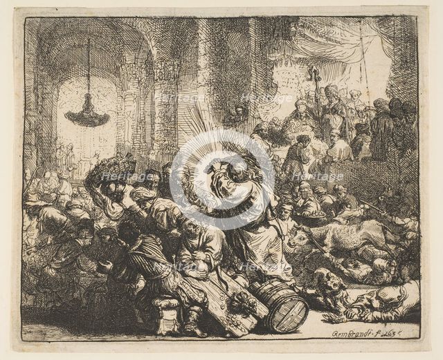 Christ Driving the Money-Changers from the Temple, 1635. Creator: Rembrandt Harmensz van Rijn.