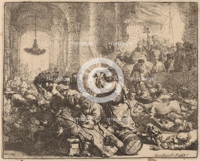 Christ Driving the Money Changers from the Temple, 1635. Creator: Rembrandt Harmensz van Rijn.