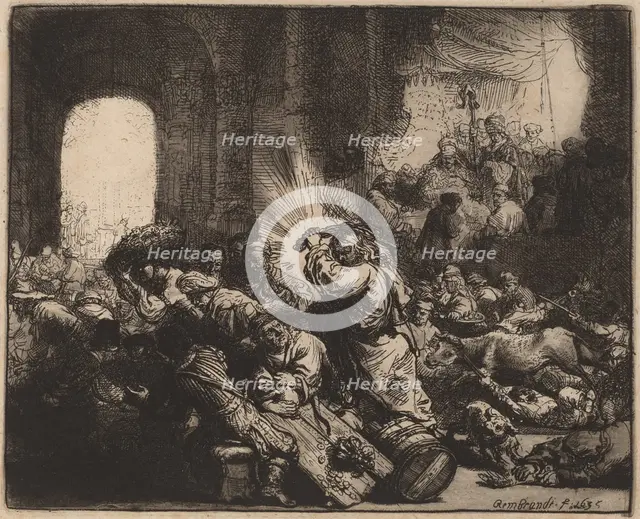 Christ Driving the Money Changers from the Temple, 1635. Creator: Rembrandt Harmensz van Rijn.