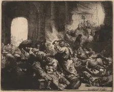 Christ Driving the Money Changers from the Temple, 1635. Creator: Rembrandt Harmensz van Rijn