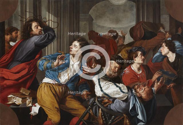 Christ Driving the Money Changers from the Temple, 1630-1635. Creator: Rombouts, Theodor (1597-1637).