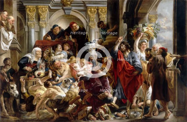 Christ Driving the Money Changers from the Temple. Artist: Jordaens, Jacob (1593-1678)