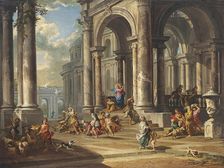 Christ Driving the Money Changers from the Temple. Artist: Panini, Giovanni Paolo (1691-1765)