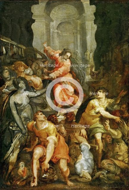 Christ Driving the Money Changers from the Temple, ca 1588. Creator: Zucchi, Jacopo (c. 1541-c. 1590).