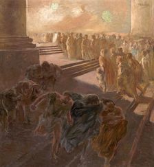 Christ Driving the Money Changers from the Temple. Creator: Previati, Gaetano (1852-1920)