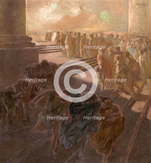 Christ Driving the Money Changers from the Temple. Creator: Previati, Gaetano (1852-1920).