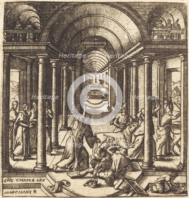 Christ Driving the Money Changers from the Temple, probably c. 1576/1580. Creator: Leonard Gaultier.