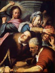Christ Driving the Money Lenders from the Temple 1626. Artist: Rembrandt Harmensz van Rijn
