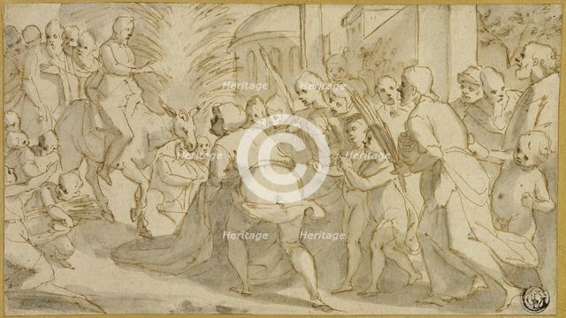 Christ Entering Jerusalem, 1595/99. Creator: Andrea Boscoli.