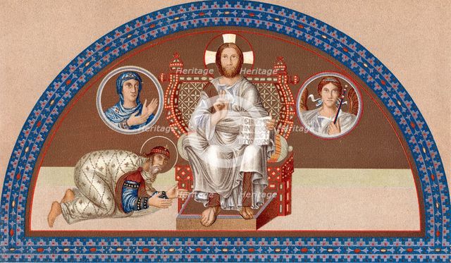 Christ enthroned, late 9th century. Artist: Unknown