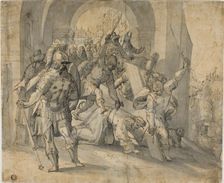 Christ Falling Under the Cross, n.d. Creator: Possibly Caspar von Fraisinger (German, active 1581-1599) or Luca Giordano (Italian, 1632-1705) or after Giorgio Vasari (Italian, 1511-1574) or Caspar von Fraisinger (German, act. 1581-1599) or Unknown Ar