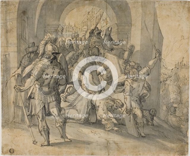 Christ Falling Under the Cross, n.d. Creator: Possibly Caspar von Fraisinger (German, active 1581-1599) or Luca Giordano (Italian, 1632-1705) or after Giorgio Vasari (Italian, 1511-1574) or Caspar von Fraisinger (German, act. 1581-1599) or Unknown Ar