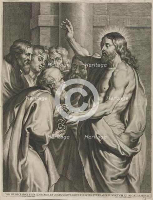 Christ Giving the Keys to Peter. Creator: Pieter I de Jode (Flemish, 1570-1634).