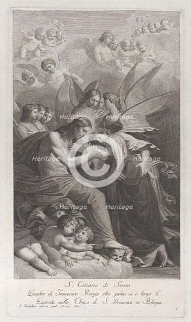 Christ giving the Sacred Host to the kneeling Saint Catherine of Siena..., 1750-1812. Creator: Giuliano Traballesi.