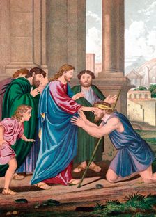 Christ giving sight to the man born blind, mid 19th century