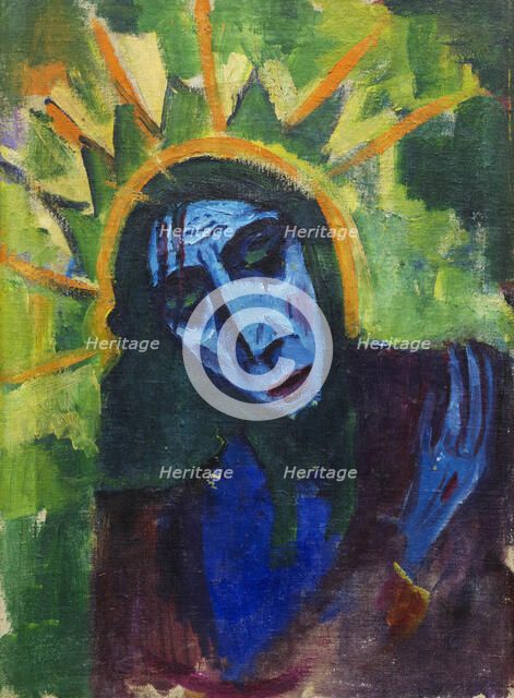 Christ head, 1913-1914. Creator: Stenner, Hermann (1891-1914).