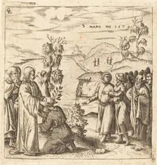 Christ Healing a Deaf Man, 1579. Creator: Leonard Gaultier
