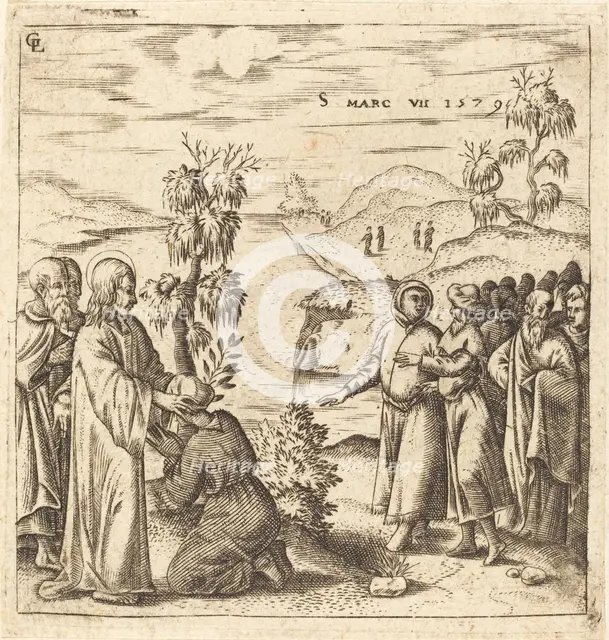 Christ Healing a Deaf Man, 1579. Creator: Leonard Gaultier.