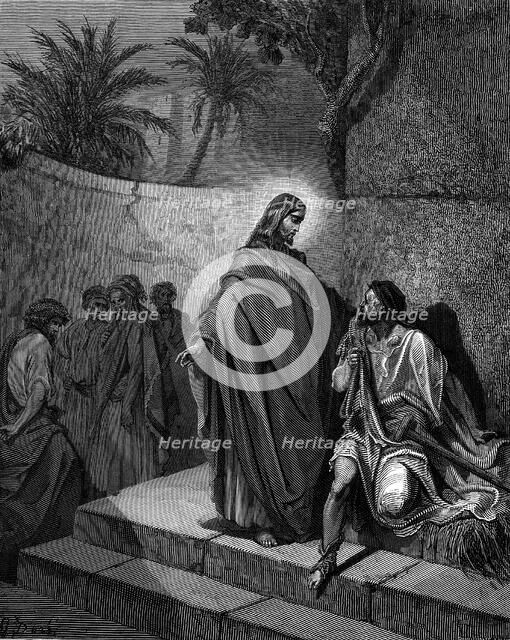 Christ healing the man sick of the palsy, 1866. Artist: Gustave Doré