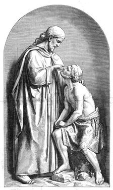 "Christ Healing the Blind", by J. D. Crittenden, 1872. Creator: Unknown