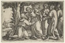 Christ Healing the Leper, from The Story of Christ, 1534-35. Creator: Georg Pencz