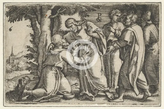 Christ Healing the Leper, from The Story of Christ, 1534-35. Creator: Georg Pencz.