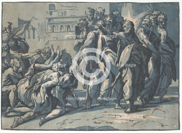 Christ healing the Lepers, 1540-50., 1540-50. Creator: Niccolo Vicentino.