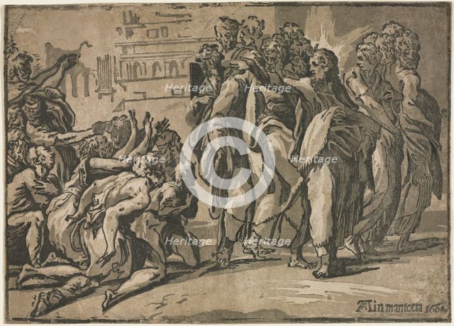 Christ Healing the Lepers, 1608. Creator: Guiseppe Rossigliani (Italian, c. 1510-).