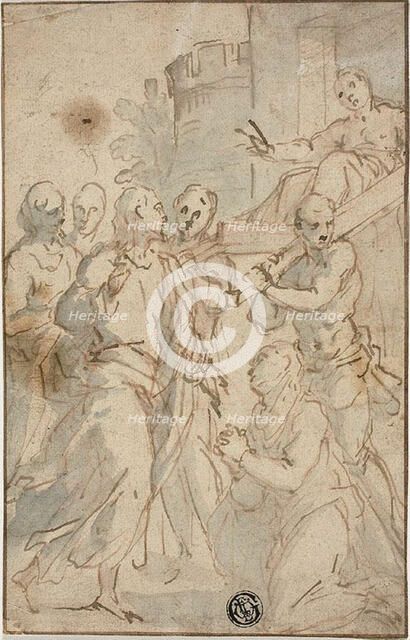 Christ Healing the Paralytic or Christ and the Adulteress, c. 1600. Creator: Unknown.