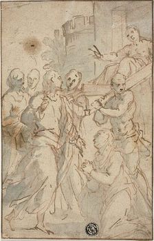 Christ Healing the Paralytic or Christ and the Adulteress, c. 1600. Creator: Unknown