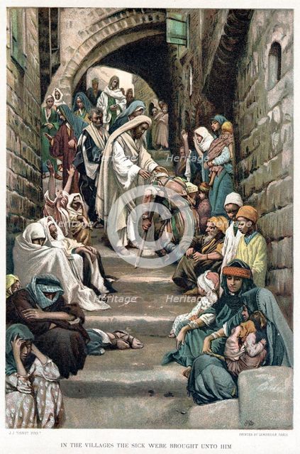Christ healing the sick brought to him in the villages, c1890. Artist: James Tissot