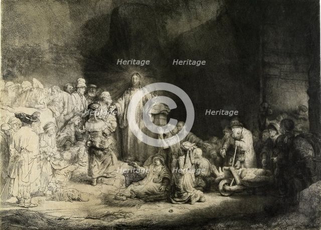 Christ healing the sick: the 'Hundred Guilder Print', c1649. Artist: Rembrandt Harmensz van Rijn.